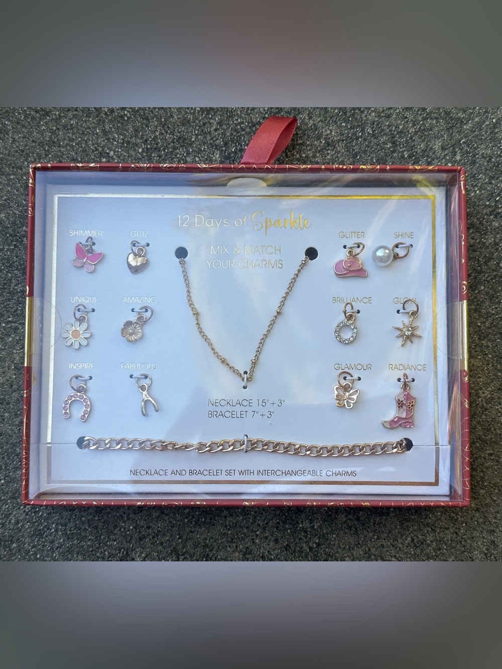 12 Days of Sparkle charm jewelry set